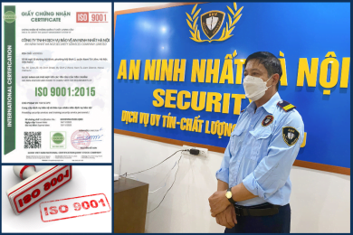Hệ thống Quản lý chất lượng Bảo vệ An Ninh Nhất Hà Nội đạt chuẩn ISO 9001:2015 giai đoạn 2024 – 2027