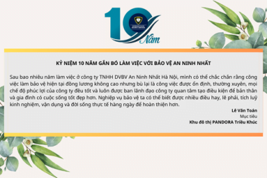 Lê Văn Toán – Nhân viên bảo vệ chia sẻ cảm nghĩ sau 10 năm gắn bó làm việc với An Ninh Nhất Hà Nội